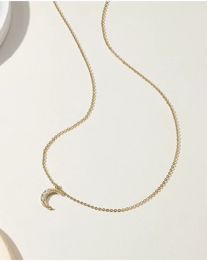 Mestige - Moonlight Shimmer Necklace - 18K Gold Plated