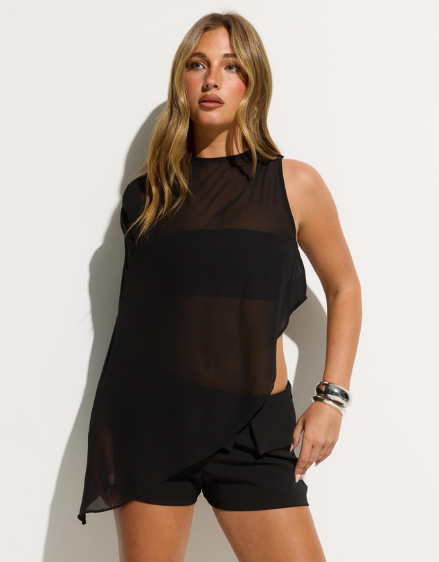 Dazie - Tyriq Draped Cape Bandeau Top
