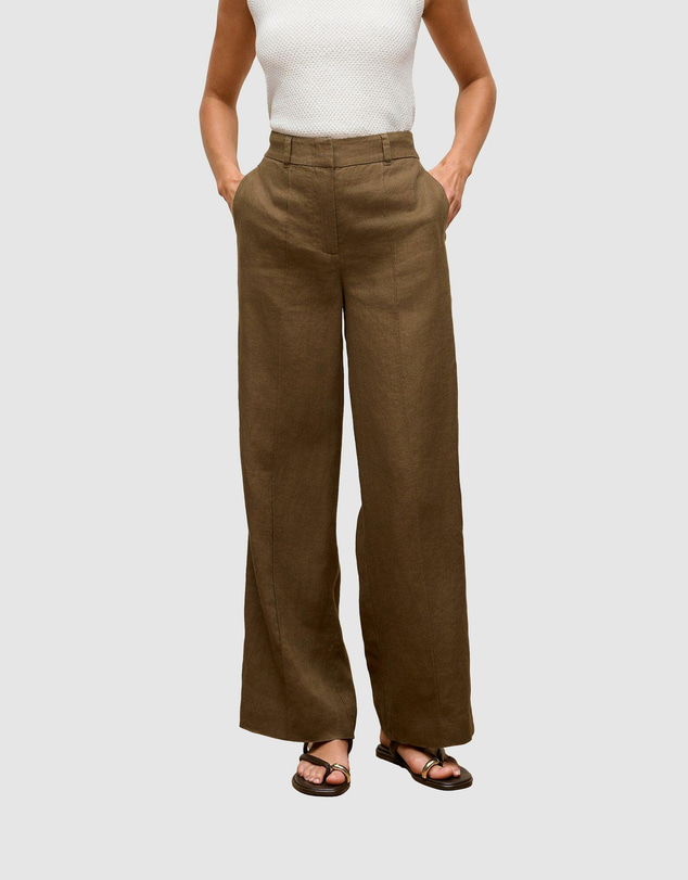 Trenery - Linen Pintucked Pant