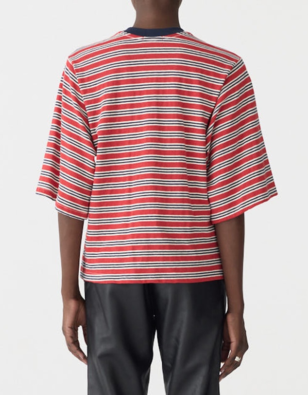 Bassike - Stripe Quarter Sleeve T-Shirt