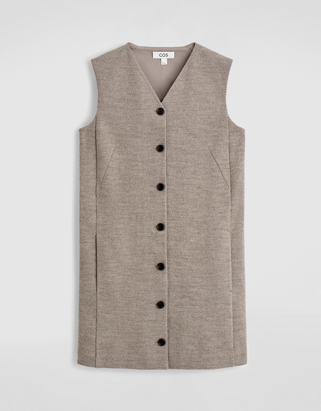 COS - Merino Wool Buttoned Shift Mini Dress