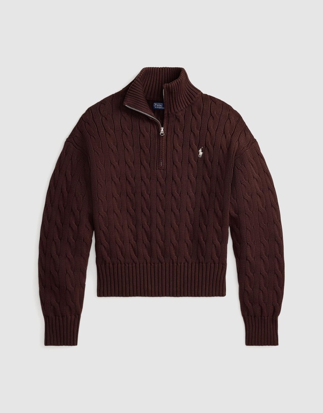 Polo Ralph Lauren - Cable-Knit Cotton Quarter-Zip Sweater