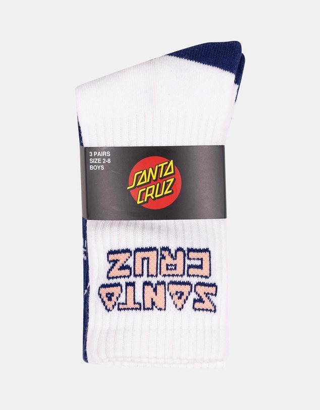 Santa Cruz - 3-Pack Tripper Deconstruct Crew Socks - Teens