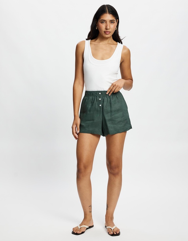 White By FTL - Rhonda Linen Shorts