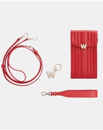 Wolf - Wolf Mimi Phone Case with Wristlet & Lanyard Red