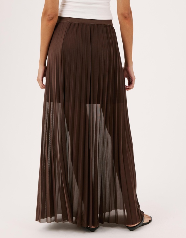 Atmos&Here - Bella Pleated Mesh Maxi Skirt