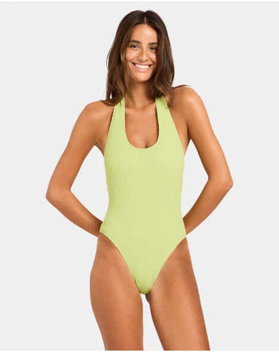 Roxy - Womens Aruba Halter Cheeky One Piece Swimsuit