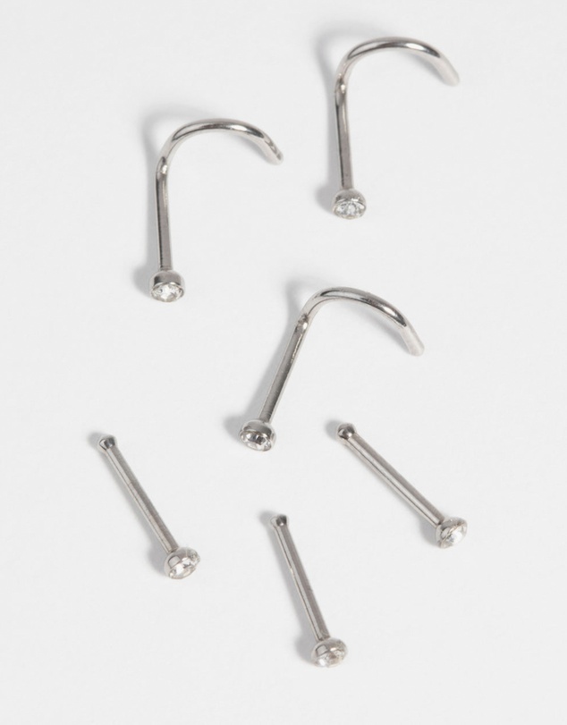 Lovisa - Surgical Steel Nose Studs with Diamantes