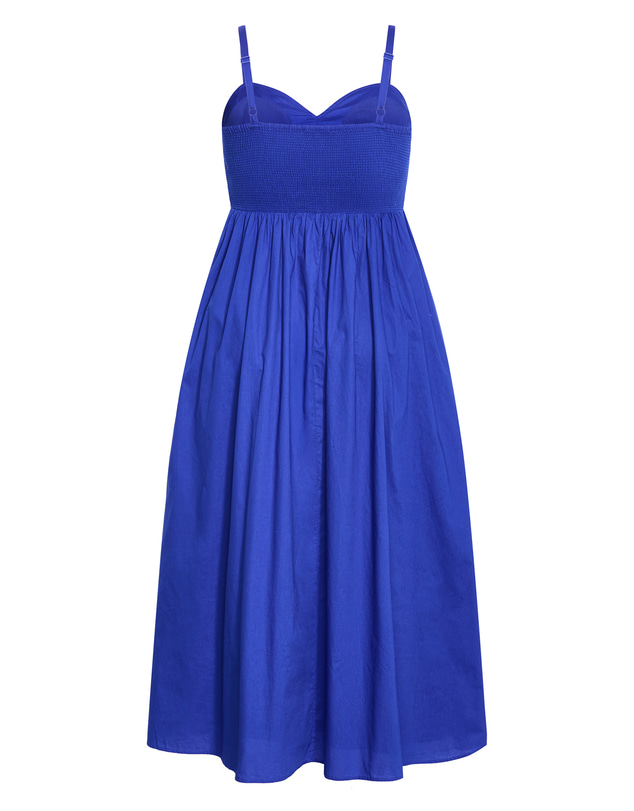 City Chic - Plus size Positano Strappy Cotton Maxi Dress - cobalt