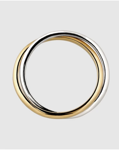 Elli Jewelry - Ring Duo 925 Sterling Silver Gold-Plated