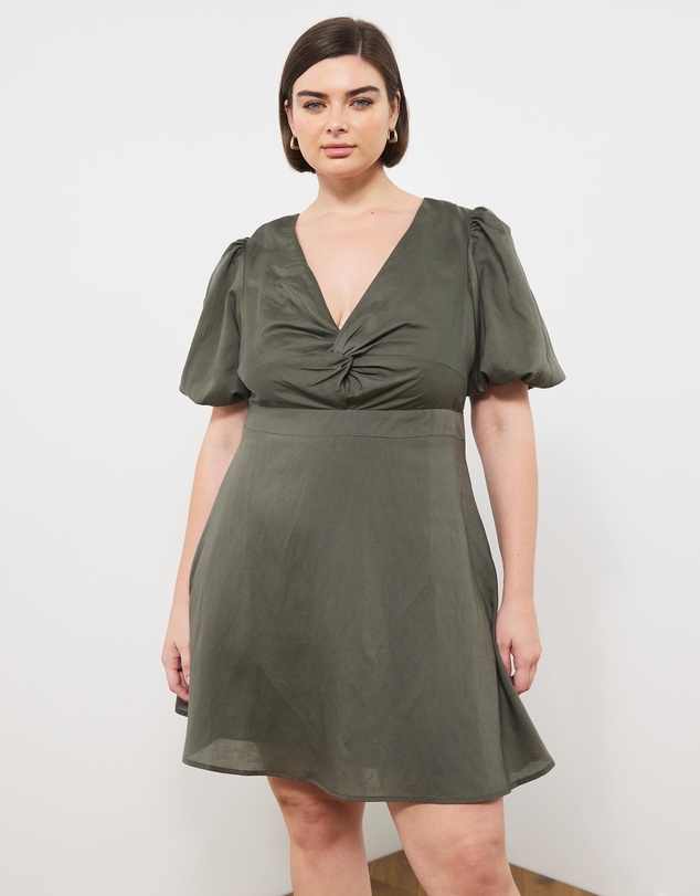 Atmos&Here Curvy - Lucia Puff Sleeve Mini Dress