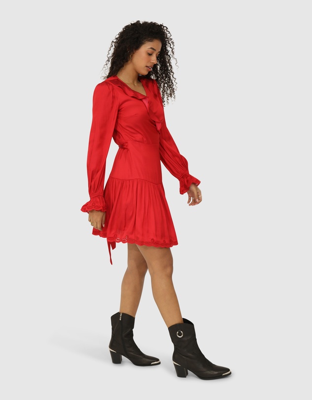 Belle & Bloom - Wild Flower Embroidered Wrap Dress