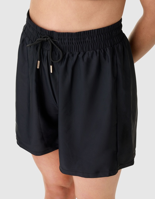 Modest Mermaid - Jet Black Highwaist Board Short SPF50+