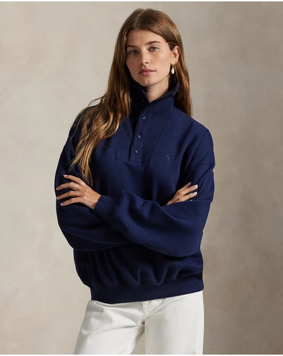 Polo Ralph Lauren - Ribbed-Trim Mock Neck Pullover