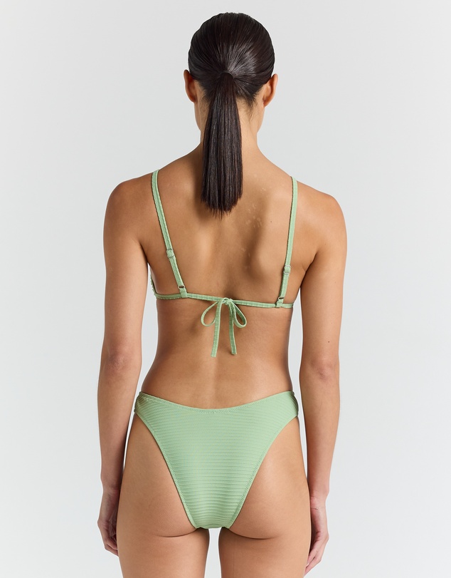 Poolside Paradiso - Poolside High Cut Cheeky Bikini Bottom - Palm