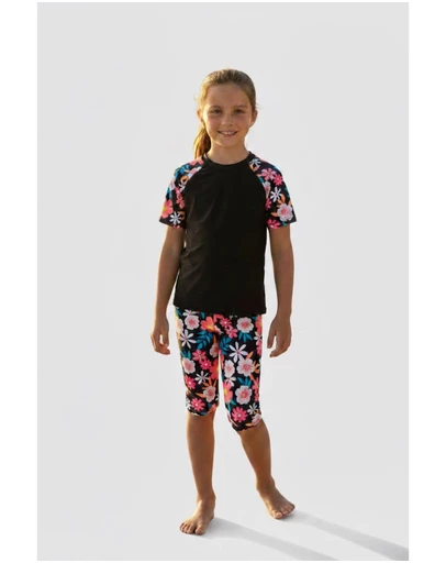 Modest Mermaid - Midnight Bloom Girls Set SPF50+