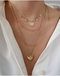 Wanderlust + Co - Heart Gold Locket Necklace