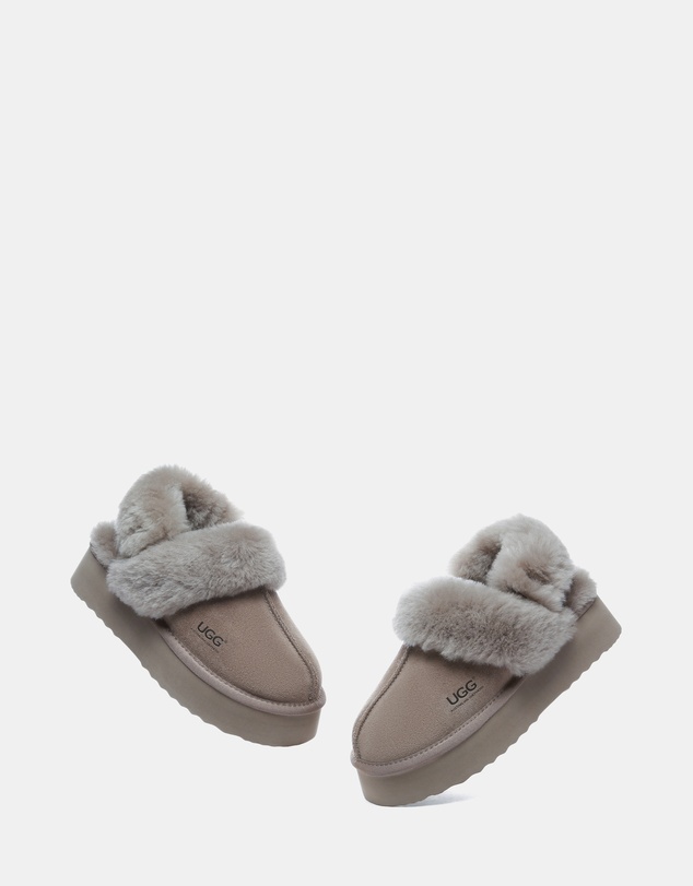 EVERAU - Australian Shepherd Ugg Musa Platform Cow Suede Upper House Shoes