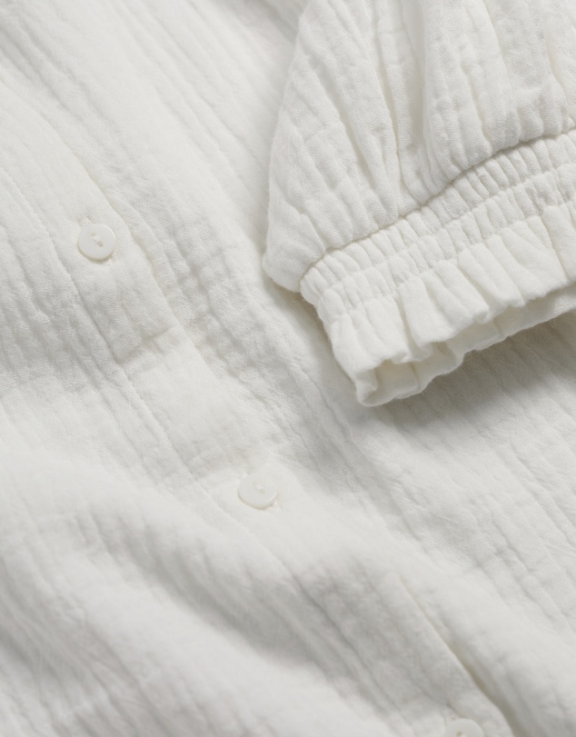 Seasalt - Seasalt Cornwall White Shore Path Frilled Shirt in GOTS Organic Cotton