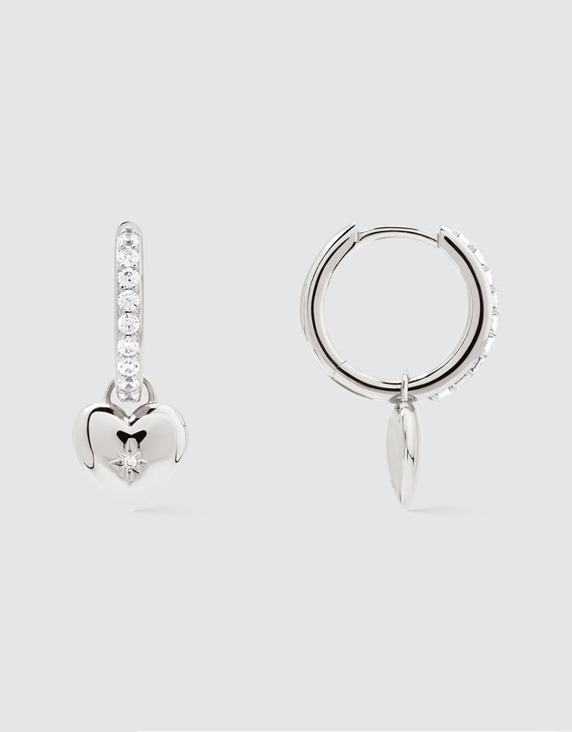 Wanderlust + Co - Heart Charm Huggie Earrings