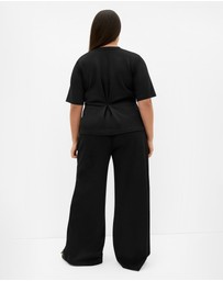 City Chic - Plus size Mae Short Sleeve Sweat Top - black