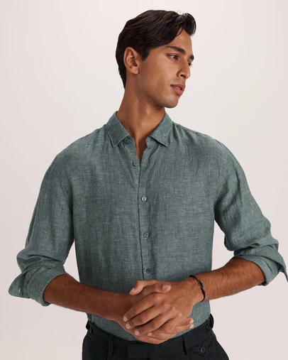 SABA - Anderson Long Sleeve Classic Linen Shirt