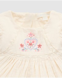 Purebaby - Embroidered Dress -Kids-Babies