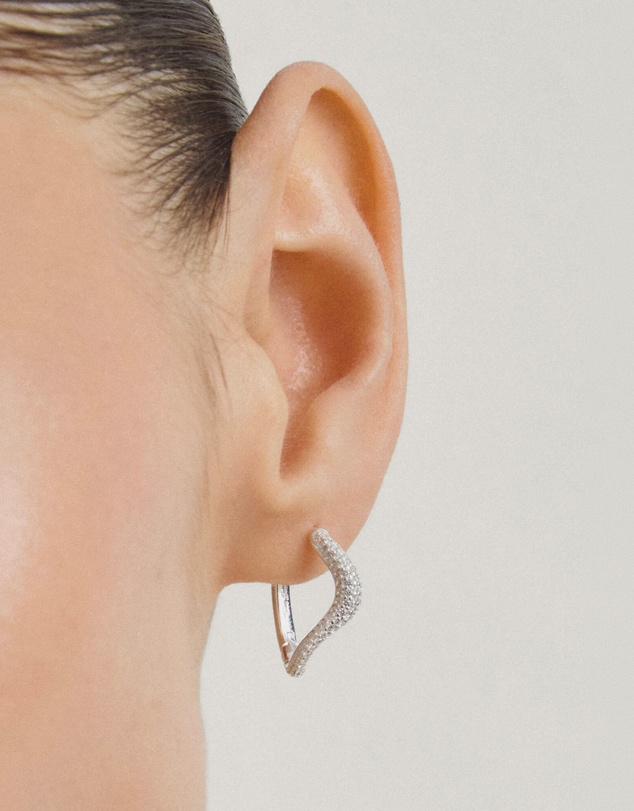 THOMAS SABO - THOMAS SABO Wavy hoop earrings with zirconia