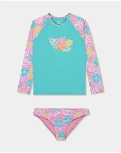 Roxy - Girls 2 to 7 Tropical Square Lycra One Piece Rash Vest