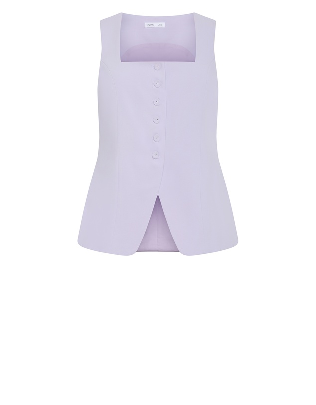 City Chic - Plus size Abbie Vest - lilac