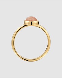 Elli Jewelry - Ring Feldspar 925 Sterling Silver Gold-Plated