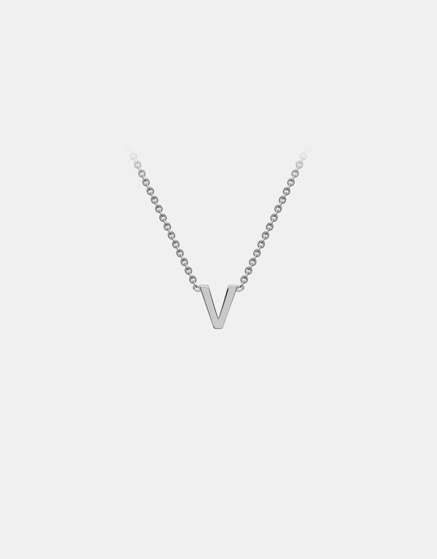 Zoe Olivia - 9K White Gold Initial V Necklace