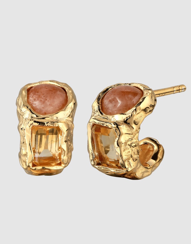 Haze & Glory - Citrine Hoops - Gold