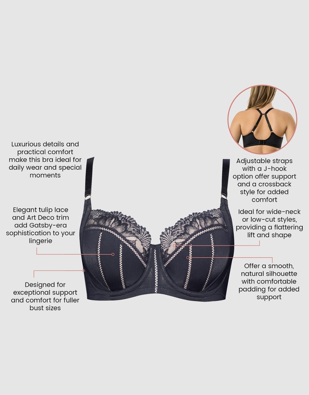 Parfait - Charlene Lightly Padded Supportive Balconette Bra With Lace