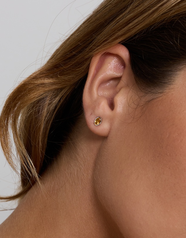 Michael Hill - Oval-Cut Citrine Stud Earrings in Sterling Silver