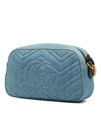 Pre-Loved by Azura Reborn - Pre-Loved Small GG Marmont Matelasse Denim Pearly Crossbody