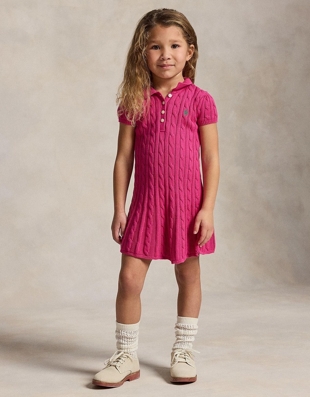 Polo Ralph Lauren - Cable-Knit Cotton Polo Sweater Dress - Kids