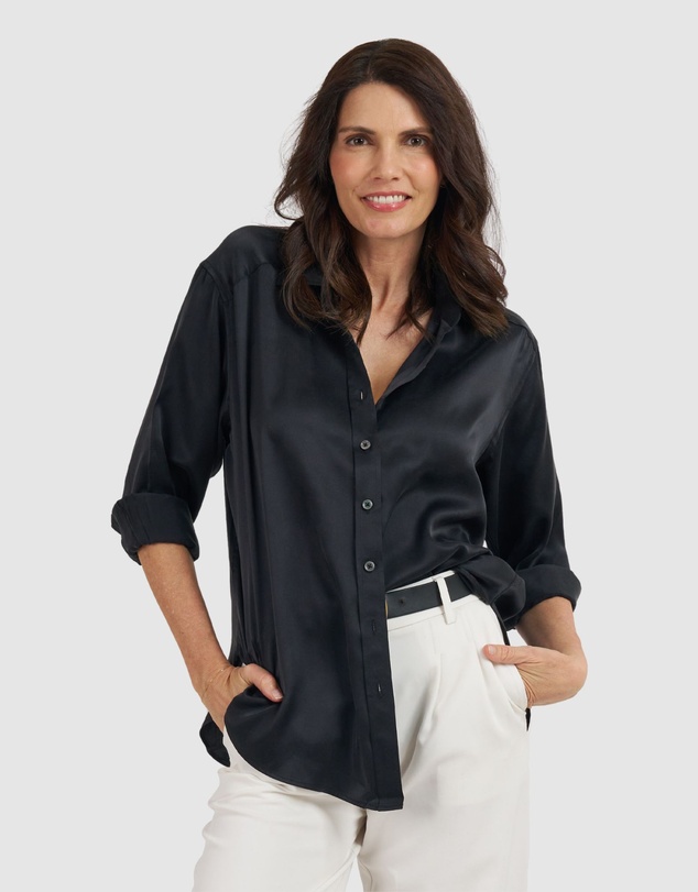 CAMIXA - Soie Satin Oversized Silk Shirt