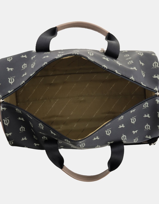 Pierre Cardin - Pierre Cardin Canvas Print/Leather Trim Art Design Duffle Bag