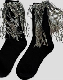 High Heel Jungle - Bowie Cotton Socks With Glitter Fringe
