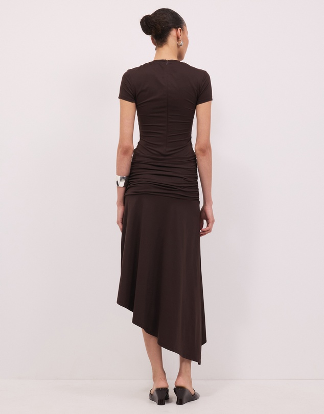 Calli - Glen Asymmetrical Midi Dress