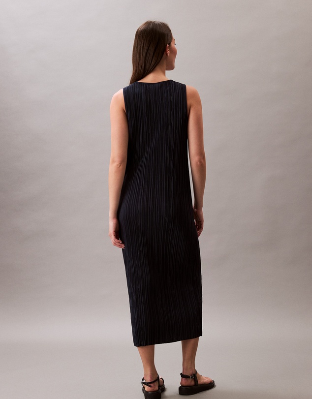 Calvin Klein - Plissé Sleeveless Midi Dress