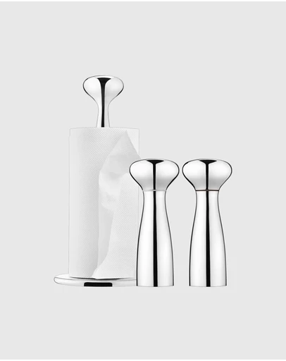 Georg Jensen - Alfredo kitchen roll holder and salt and pepper mills
