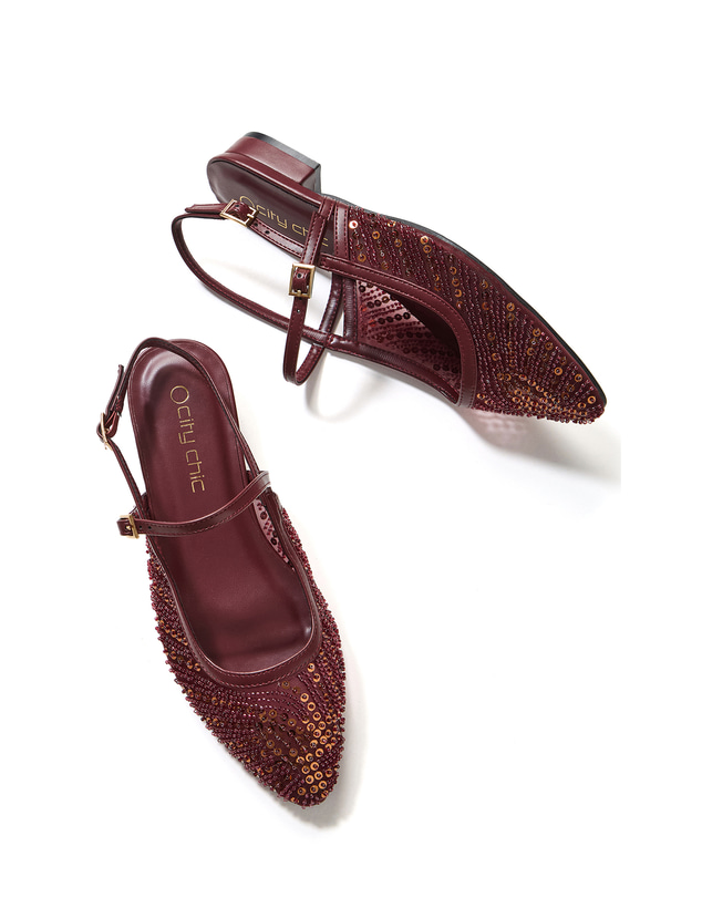 City Chic - WIDE FIT Lily Bead Flat