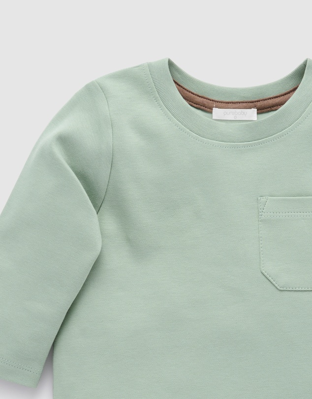 Purebaby - Thick Basic Long Sleeve Tee -Kids-Babies