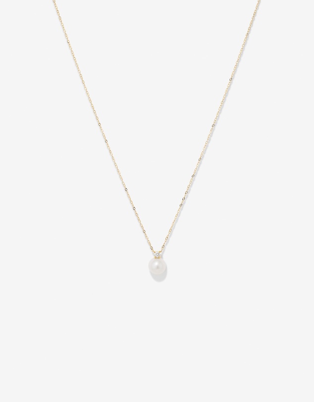 Michael Hill - Cultured Freshwater Pearl and Diamond Pendant in 10kt Yellow Gold