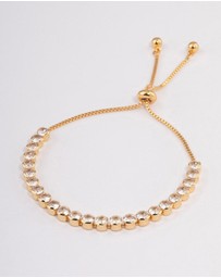 Lovisa - Gold Plated Round Cubic Zirconia Toggle Tennis Bracelet