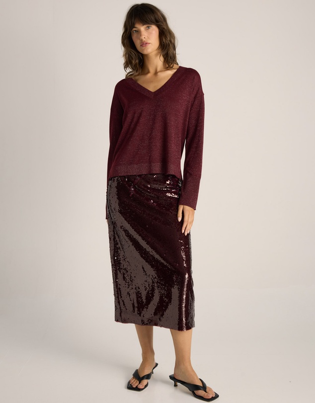 Fate + Becker - Oriane Sparkle V-Neck Knit