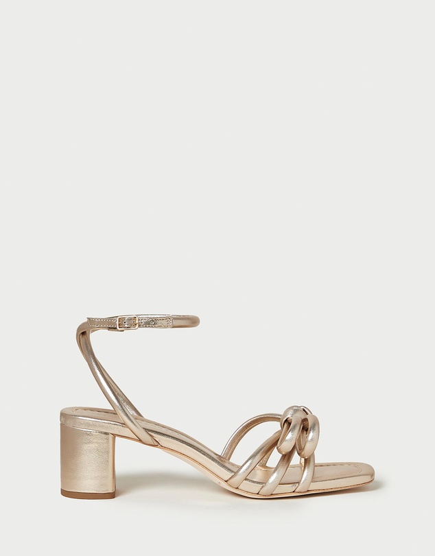 Loeffler Randall - Leather Bow Mid-Heel Sandals
