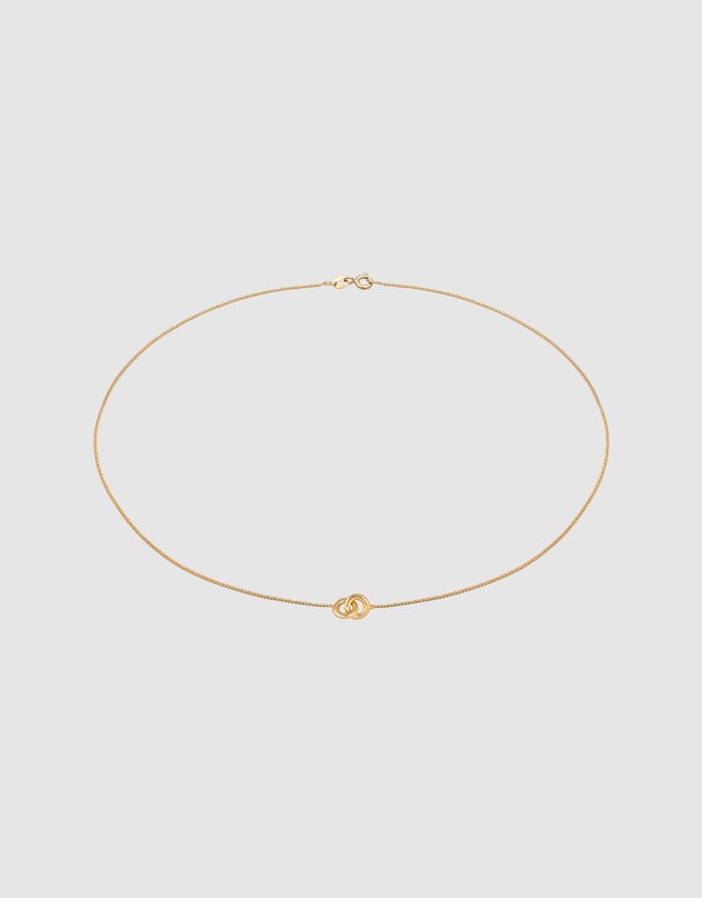 Elli Jewelry - Geo Circle Pendant Necklace in Gold-Plated 925 Silver